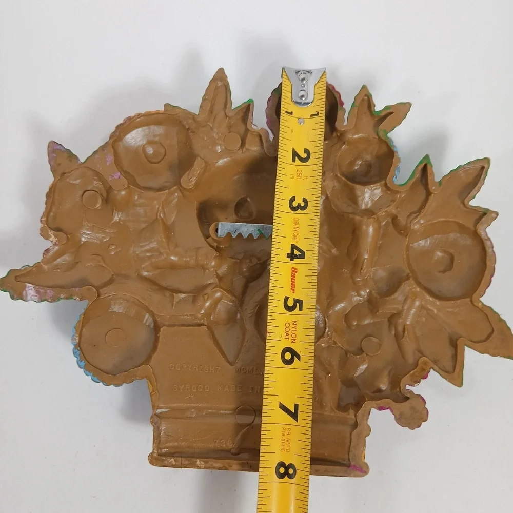 Vintage Syroco Molded Plastic Flower Basket Wall Plaque Decor Retro 1975 USA